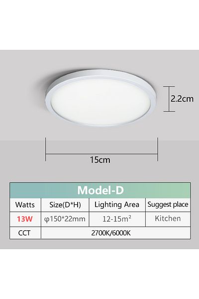 Choice Warm White 13W 2.2cm Ultra Thin Ceiling Light 6W 9W 13W 18W 24W 110V 220V Luster Home Appliances In