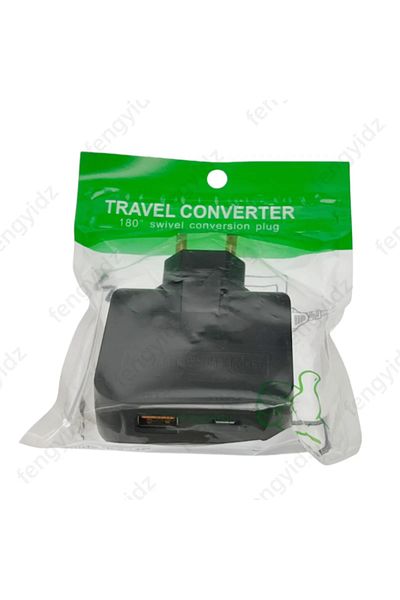 Choice black 4-in-1 Rotatable EU Travel Adapter 180° Swivel Socket with USBC & USB Ports, Universal Charger