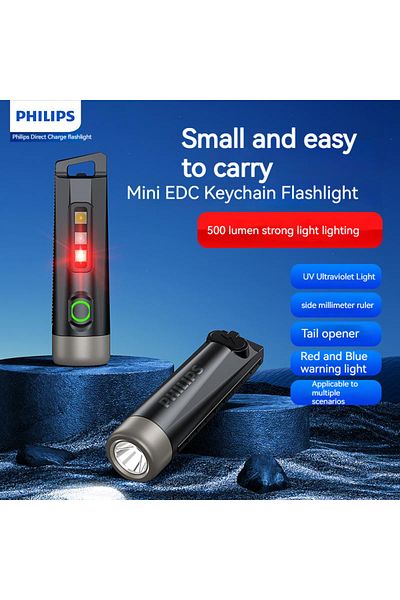 Philips SFL1121 2025 NEW SFL1121 EDC Flashlight LED Rechargeable Mini EDC Keychain Flashlights Campi