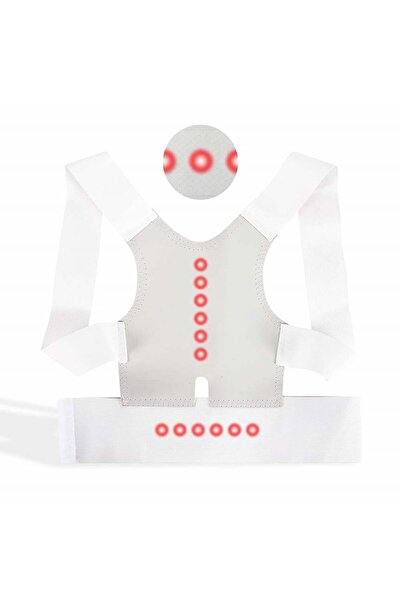 Slurerbe corector de postură pentru spate, textil, alb, mărime universală