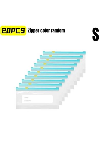 Choice S 20PCS 10/15/20Pcs Reusable Storage Bags Zipper Lock Bags Food Grade Transparent Fresh-Keeping Bags