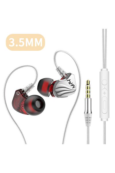 Choice سماعة رأس S2000 فضية 3.5 مم AUX/Type-C رقمية 6D HIFI عالية الجهير مع ميكروفون موسيقى رياضية