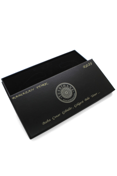Tesbihane Black Color Special Prayer Beads Cut Gift Prayer Beads Box with Special Message Written - M2