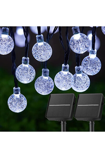 Choice 5M20LEDs1pc سلسلة أضواء LED بيضاء تعمل بالطاقة الشمسية في الهواء الطلق...