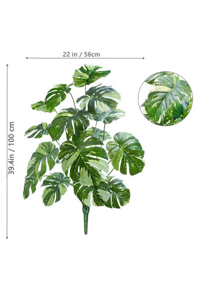 Choice18 GBY3-HS-100-T2 40-110cm /43.3in Artificial Monstera Plants Fake Palm Tree Plastic Turtle Leaves Gree