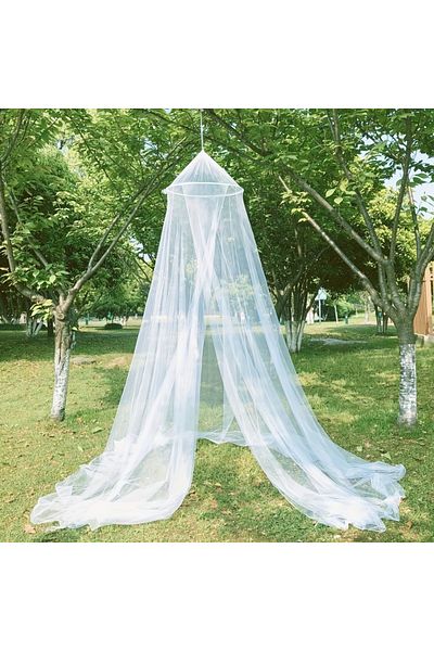 Choice WHITE 2/1pcs White Polyester Bed Canopy Mosquito Netting, Non-Waterproof Knit Fabric Room Decor Bed