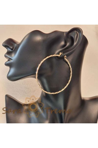 saratremo Large Braided Earrings 6.3 cm – Impressive Elegance and Superior Quality