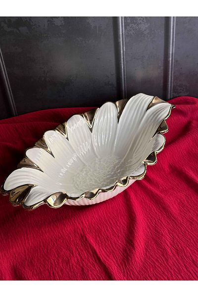 ROSSEV Flora Gold Oval Serving Plate 37cm