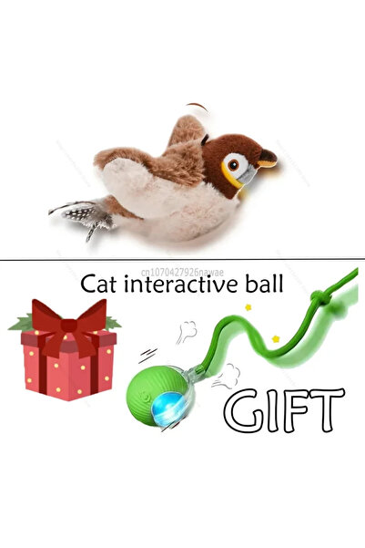 Choice عصفور - كرة خضراء تفاعلية للقطط قابلة لإعادة الشحن، طائر كهربائي يرفرف...