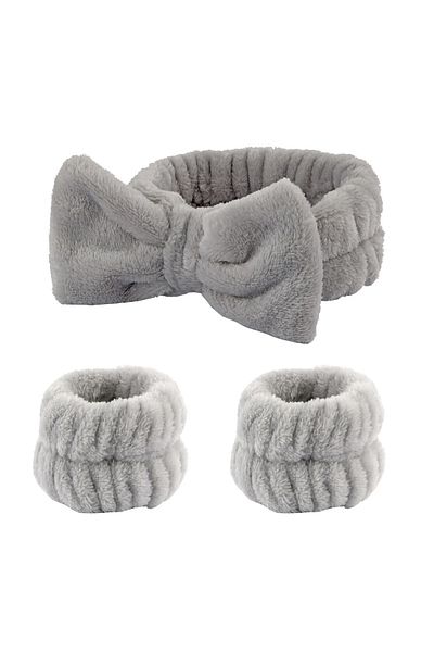 Choice Coral Fleece Style 24 Bow Headband Wristband Set Towel Elastic Soft Washing Face Shower Make Up Yoga