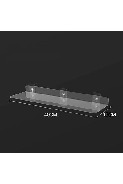 Choice L 40x15cm Clear Acrylic Wall Shelf Hanging Panel Perforated Bathroom Toilet Kitchen Storage Rack Ac