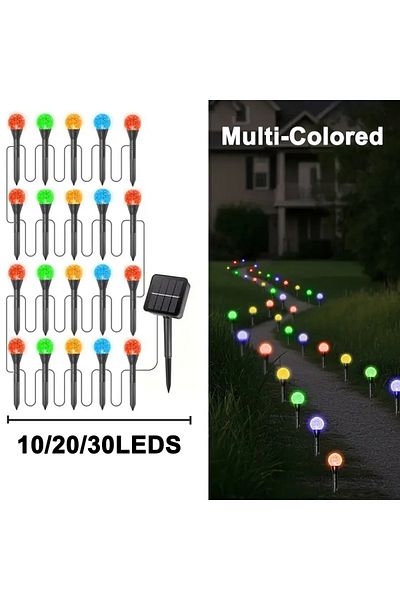 Choice4 10LED Multi-Colored 30 LED Solar Bubble Ball Lawn Lights Waterproof Solar Pathway String Light for O