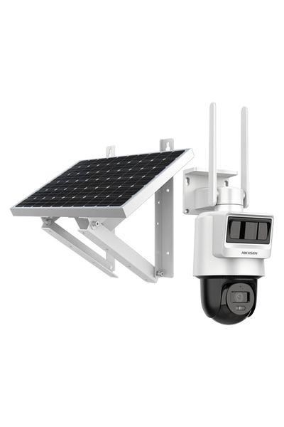 Hikvision Cameră IP PT, 2MP, 4G, 2.8mm, IR 30m, Audio, Panou solar, Baterie - DS-2DE2C200IWG-K-4G-C05S10-2.8mm