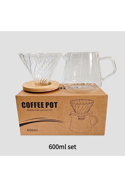 Choice 600ml set Punana 600ml Pour Over Coffee Maker Set Glass Carafe Coffee with Glass Coffee Filter Drip