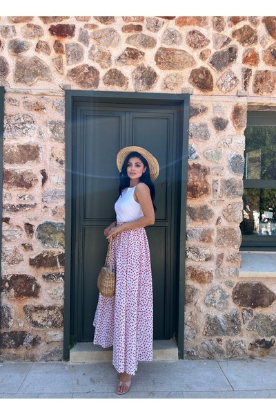 KÜÇÜĞÜM BUTİK Спідниця з попліну з вишневим візерунком