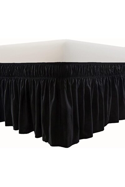 Choice TWIN 99x190x38cm Black-37 Bedding Bed Skirt Drop Length - White,Black,Gery, Ruffled Dorm Room Bed