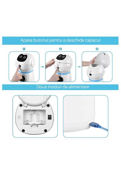 WowStep Hranitor Automat pentru Caini si Pisici, Sunet Hranire, Capacitate Dispenser 3.5l, Functie Adapator