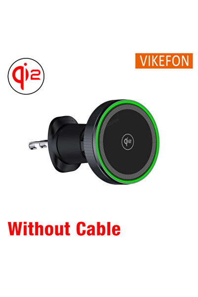 Vikefon شاحن سيارة لاسلكي مغناطيسي Qi2/Cooler بدون كابل، مزود بإضاءة LED ومنف...