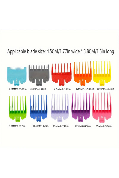 Choice 10 قطع ملونة 8/10 قطع من البلاستيك لقص الشعر مشط حد للرجال دليل قص الش...