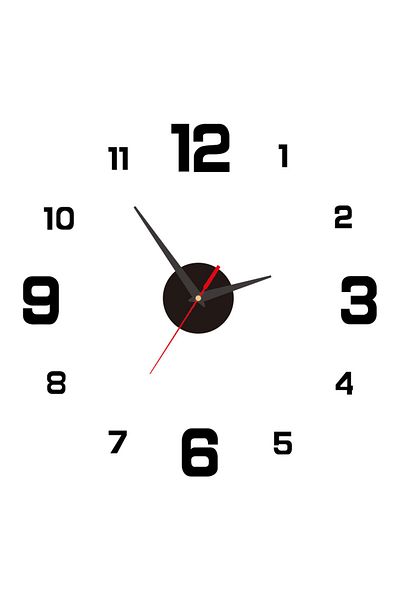 Choice Black 3D Creative Frameless DIY Wall Hanging Clock Wall Stickers Home Mute Digital Clock Living Room