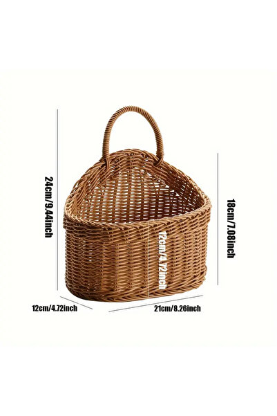 Choice M Wall Mounted Vegetable and Fruit Basket, Simulated Rattan Hanging Ba...