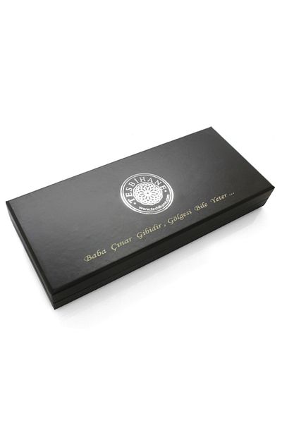 Tesbihane Black Color Special Prayer Beads Cut Gift Prayer Beads Box with Special Message Written - M2