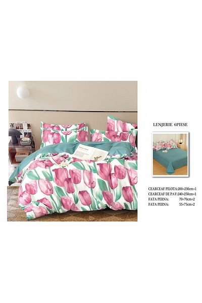 CHIRASO FINET Cotton Bed Linen, Classic Sheet 240x250cm, Duvet Cover 200x230cm, 4 Pillowcases