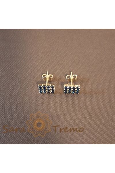 saratremo Earrings with Ocean Blue Zirconia Crystals and Butterfly Closure