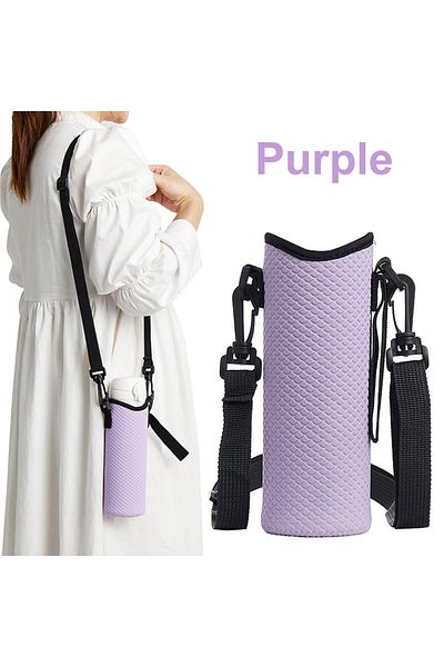 APWIKOGER Purple Water Bottle Holder with Adjustable Shoulder Strap Water Bottle Sleeve Anti-Slip Insulated Wa