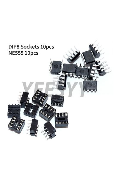 Choice 20Pcs (10 Each) NE555 IC 555 NE555P Timer Programming Oscillator Chip & 8 Pin DIP Sockets