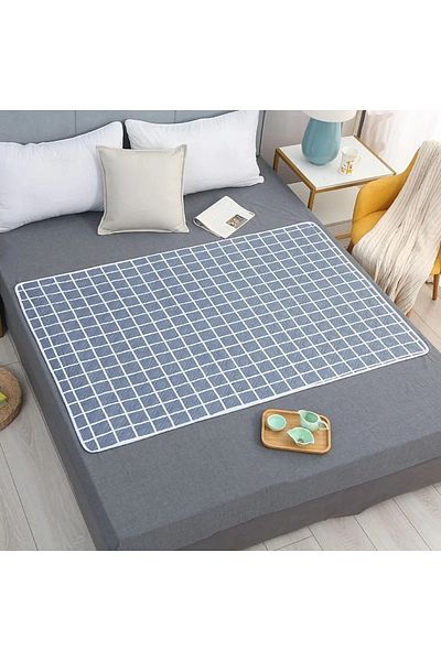 Choice 80cmx120cm Grey-Grid 150/120/70Cm Large Washable Mattress Waterproof Bed Under Pad Chucks Pads with