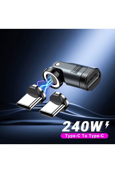 Choice محول 9 سنون 2TC AUFU 2 قطعة 9 سنون مغناطيسي USB C OTG محول PD 240 واط شحن سريع مغناطيسي من النوع C أنثى