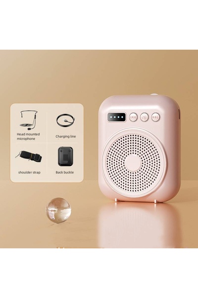 Choice pink Portable Voice Amplifier Megaphone Mini Audio Speaker With Microphone Rechargeable Ultralight L