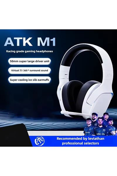 Choice ATK M1 White ATK M1 Game Headset Three Mode Wireless Headworn PS5 PC Gaming Headset Microphone Virt