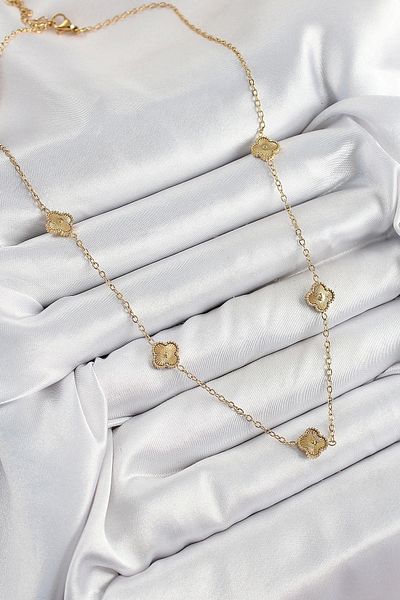 Generic 316L Steel Clover Model Gold Color Women's Necklace