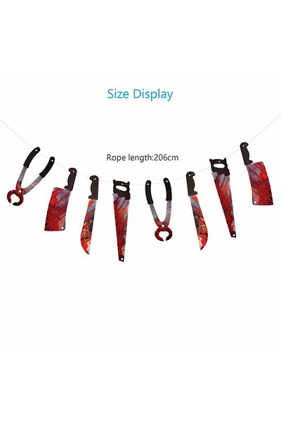 Zerhok Set of 2 Halloween banners ZERHOK, plastic/PVC, red/black, 206 cm