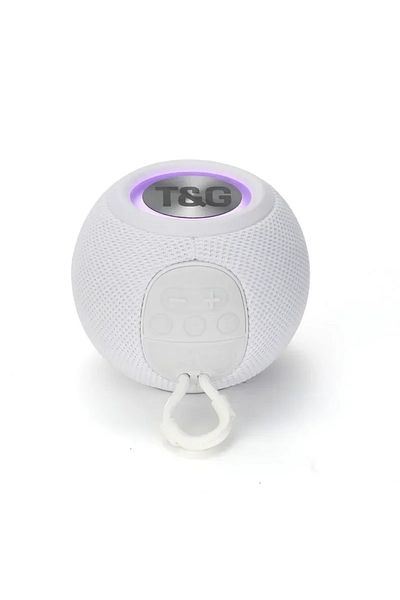 Choice TG337-White T&G TG337 Bluetooth Speaker Portable TWS Wireless Mini Bass Boombox LED Loudspeaker IPX7
