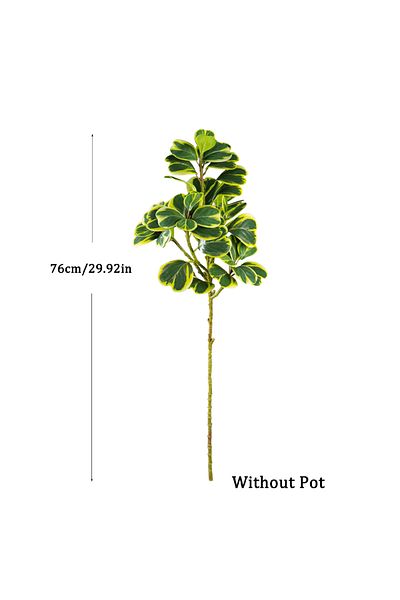 Choice 76cm 76cm/115cm Artificial Ficus Tree Fake Tropical Plants Plastic Rubber Branch Green Heart-Leaves