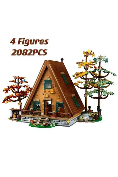 Choice 21338 2025 TOP Ideas Moc A-Frame Cabin Forest House Building Blocks City Street View Construction Mo