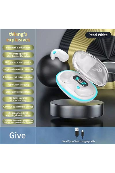 Choice Ultra-White Sleep Wireless Earphone TWS Bluetooth 5.3 Headphones Hidden Earbuds IPX5 Waterproof Nois