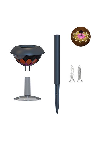 Choice RGB light Solar Outdoor Spotlight, LED Waterproof Ground Plug Lights, Light Control, for Garden Stre