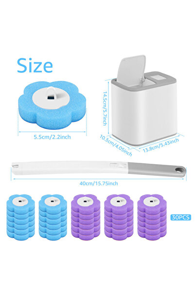 Choice Grey 30 Brush Head New Toilet Brush Disposable Replacement Head Cleani...