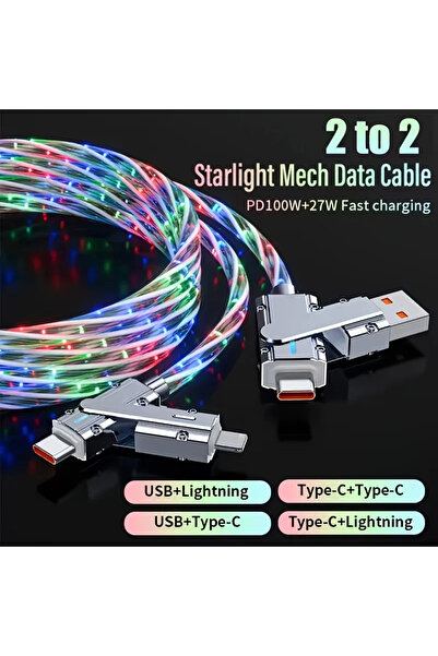 Choice كابل USB Type-C إلى Type-C إلى Lightning وشحن سريع 4 في 1 معتمد من MFi...