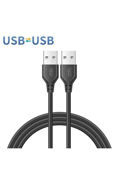 Vikefon كابل تمديد USB A ذكر إلى USB ذكر مزدوج USB 2.0 أسود بطول 1.5 متر لكاميرا ويب كومبيوتر محمولة
