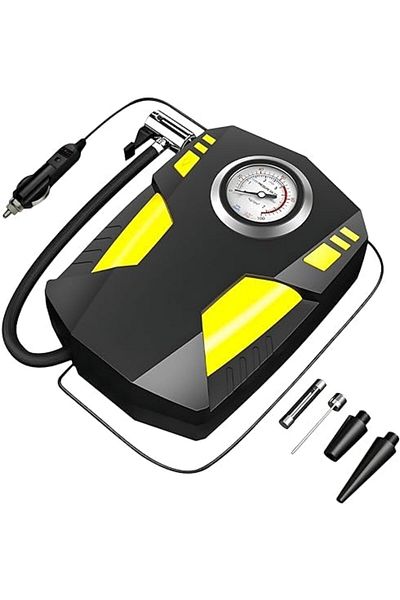 Biki Portable Air Compressor for Tire Inflation by Sweeto, 12V DC with LED Flashlight