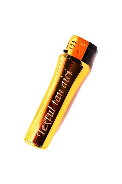 dalimag Brichetă cu gaz, rezistentă la vânt, reîncărcabilă, personalizabilă, galbenă, 9 cm