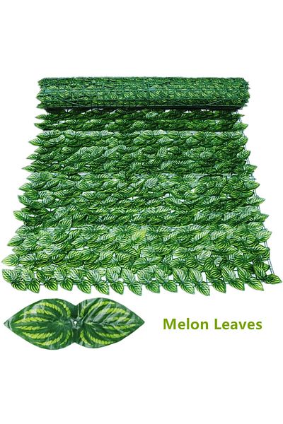 Choice 200x50cm Melon Leaves Artificial Privacy Fence Screen Faux Ivy Leaf Hedges 200/100cm Long Leaf Fence