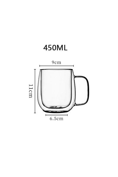 Choice 250-400ml 400ml 1pcs 250/400ml Heat Resistant High Borosilicate Glass Mug Double Wall Glass Coffee C