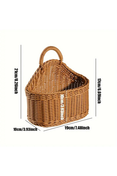 Choice سلة خضراوات وفواكه مثبتة على الحائط، سلة معلقة من الخيزران الاصطناعي، ...