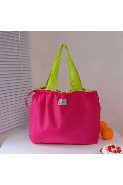 Choice Pink Single Foldable One - Shoulder Shopping Bag: Environmentally Friendly, Portable for Supermarket